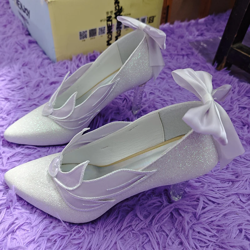 Gioco Honkai Star Rail Cyrene Scarpe Cosplay Donna Lolita Matrimonio Scarpe con tacco alto in cristallo Festa di carnevale in maschera