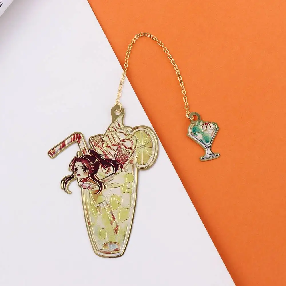 Wangji 펜던트 금속 학교 공급 Wei Wuxian 학생 선물 도서 마커 페이지 매김 마크 Mo Dao Zu Shi 북마크 중공 북마크