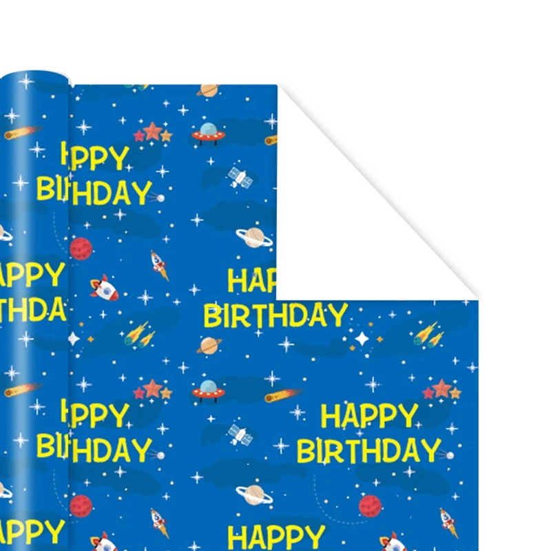 Hojas de papel de piezas con cinta, papel de regalo para fiesta de cumpleaños, 12 unidades