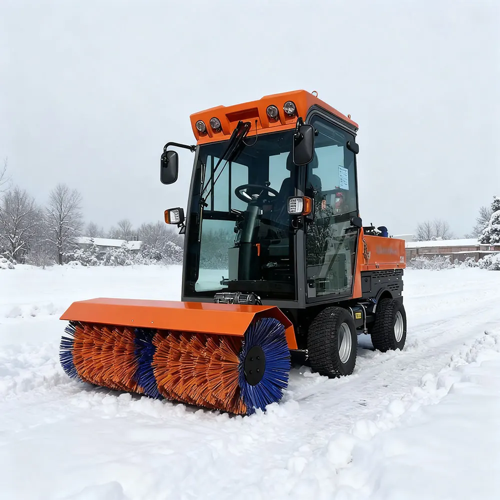 Professional 25HP 4WD Snow Remover 3-in-1 Multifunctional Snow Blower Plow Sweeper 1400mm Width for Commercial Road Use