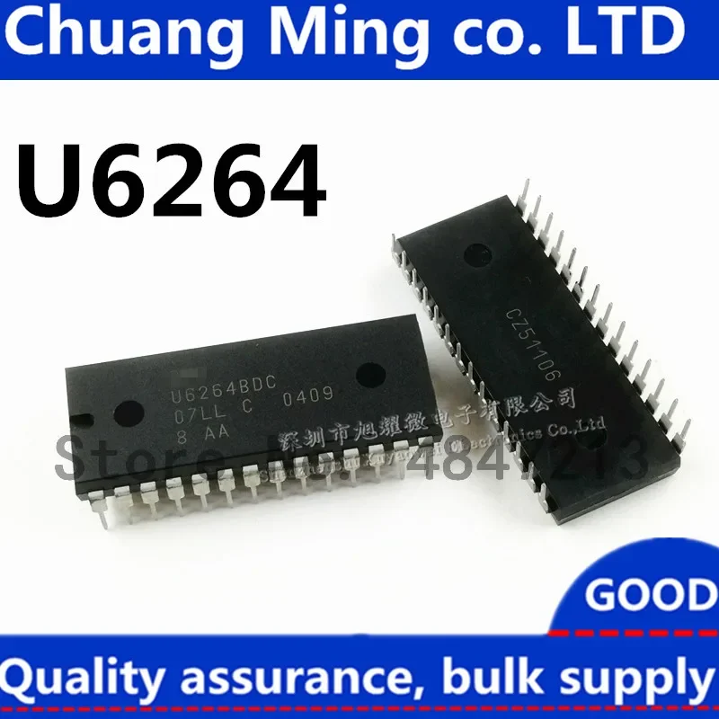 จัดส่งฟรี 10 ชิ้น/ล็อต U6264ADC-10LP U6264ADC U6264BDC-07LL U6264DC DIP-28 IC สต็อก!