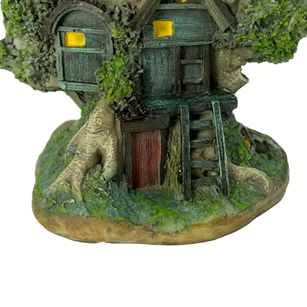 Tree House Flower Pot Succulent Pot Decorative Forest House Planter Pot Multi-Function Desktop Plant Pot for Micro Landscape