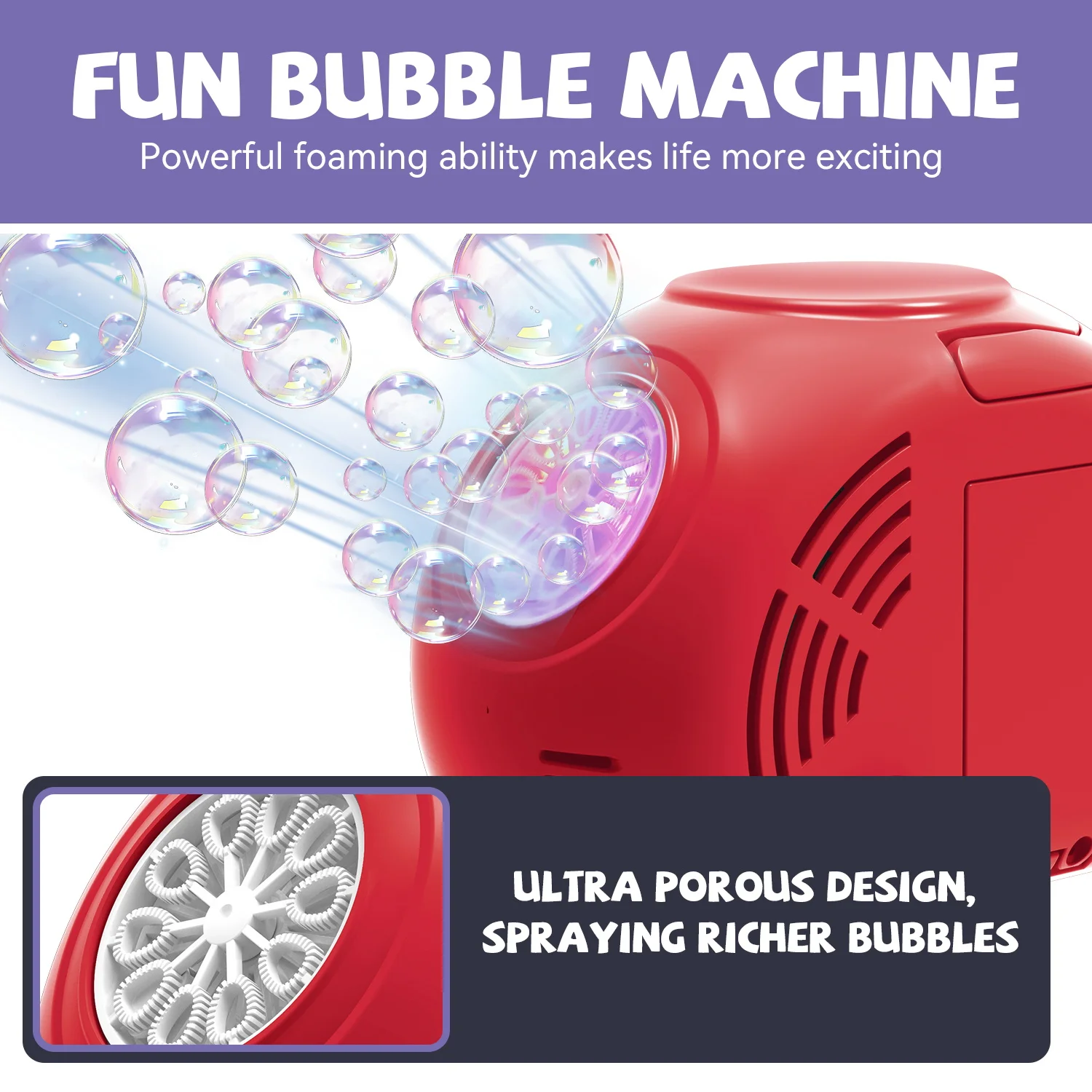 เครื่องทำฟองสบู่แบบมือถือ ของเล่นฟองสบู่สำหรับเด็ก กิจกรรมกลางแจ้ง ของขวัญวันหยุด ฟองสบู่ ไม่มีแบตเตอรี่ น้ำฟองสบู่