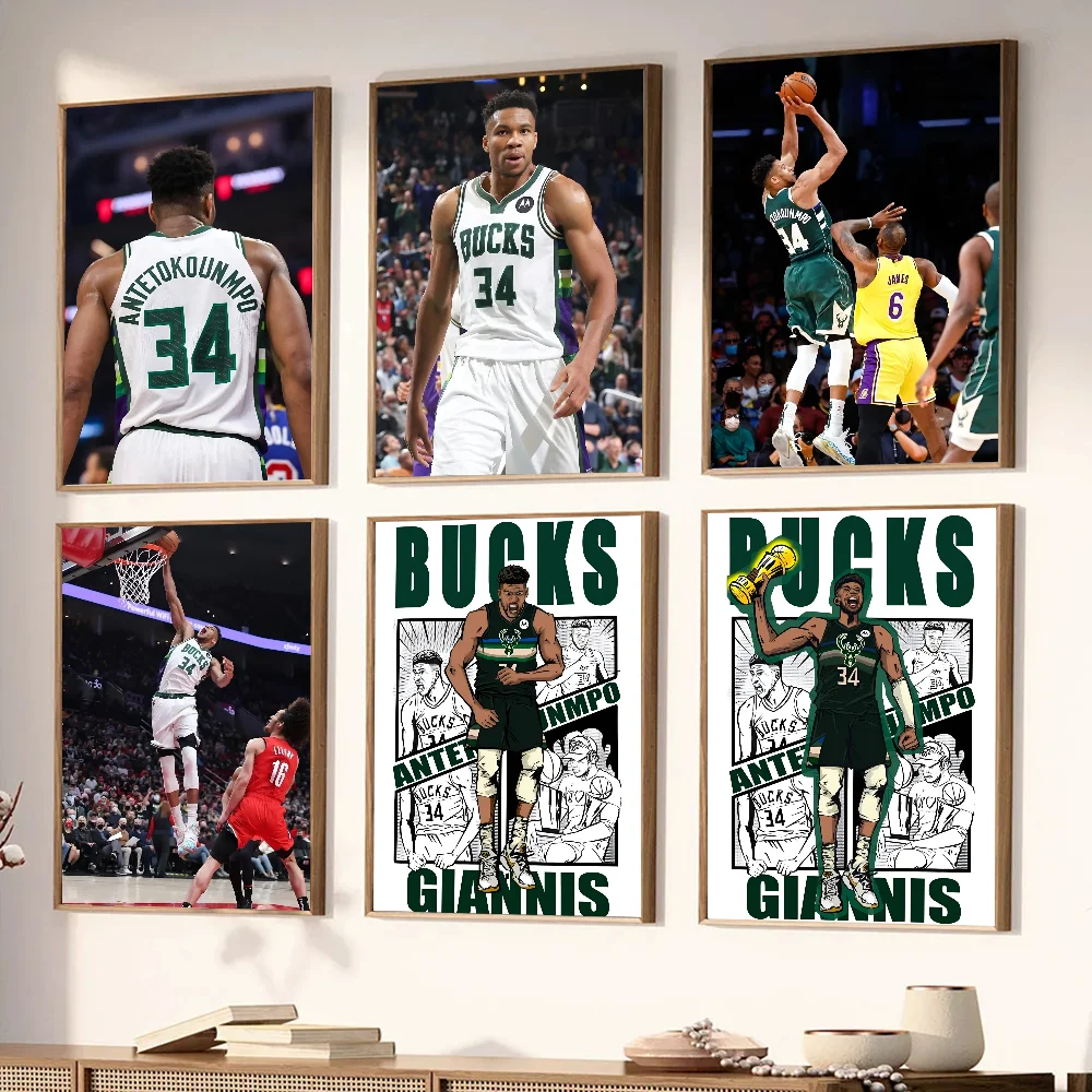 Giannis Antetokounmpo Poster Paper Print Home Living Room Bedroom Entrance Bar Restaurant Cafe Art Painting Decoration