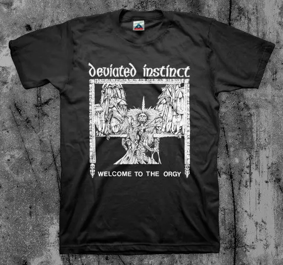 Deviated Instinct 'Welcome to The Orgy' T shirt  High Quality 100%Cotton Short Sleeve