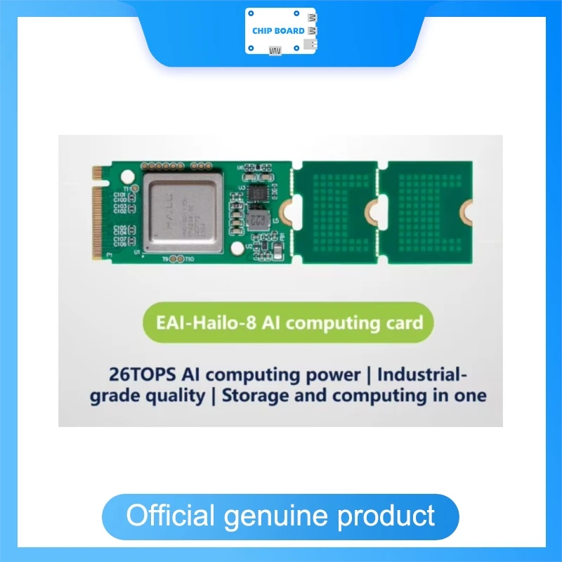 Hailo-8 M.2 AI Accelerator Module, 26TOPS Industrial PCIe Computing Card with Integrated Heatsink