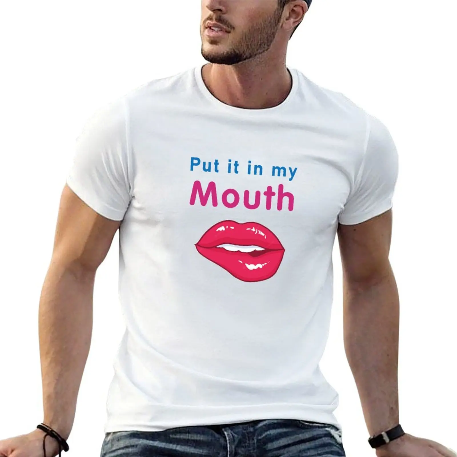 Put it in my Mouth T-Shirt oversized graphic tee cotton man t-shirts Men's clothing
