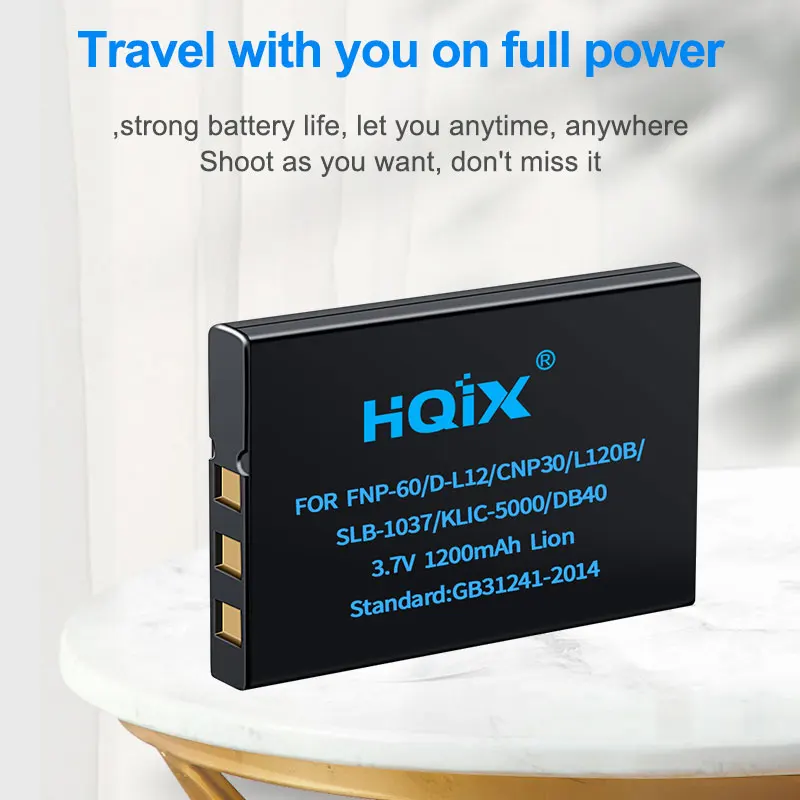 HQIX for Ricoh Caplio 400G 300G RR10 RR30 wide G3 G4 camera DB-40 Charger Battery