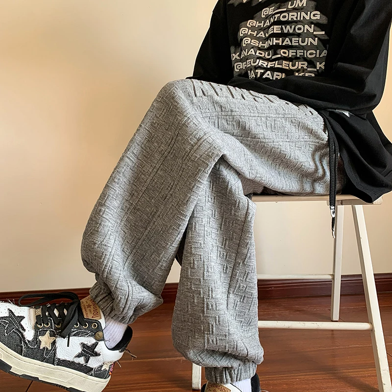 2023 autumn new large size Port wind steel print leisure 2023 autumn new interior large size port wind steel print casual pants