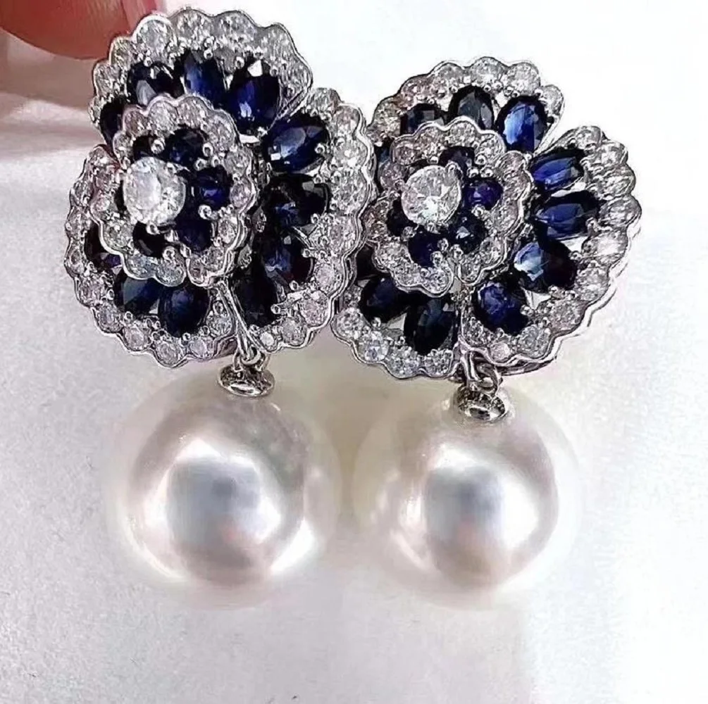

S925 Huamei Exquisite Earrings AAA10-11mm 11-12mm 12-13mm Natural South Sea Pearl Earrings