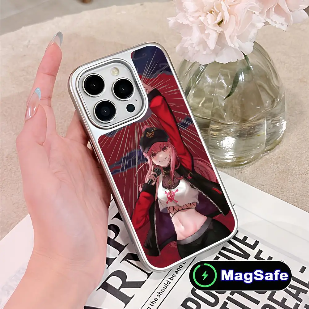 

Чехол для мобильного телефона Holo Mori Calliope для iPhone 17 16 15 14 13 12 11 Air Pro Max Plus с MagSafe, серебристое покрытие, цветной дизайн