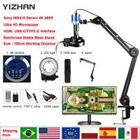 Yizhan HD 1080P 4K Microscope HDMI USB VGA Industrial Digital Microscope 215X 180X 150X 130X Zoom Microscope Stand For Soldering
