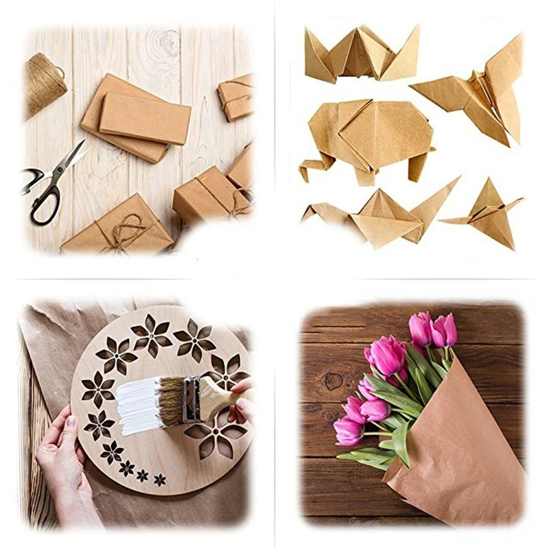 10M Kraft Paper Roll Handicrafts Wrapping DIY Flowers And Gifts Packing Degradable Buffer Environmental Brown Paper