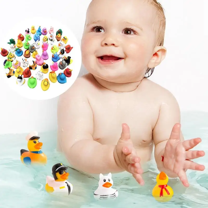 

Rubber Ducks Set Colorful Baby Bath Toy Cute Little Yellow Duck Squeeze Animal Rubber Toy Duck Rubber Float Ducks Play Bath Game