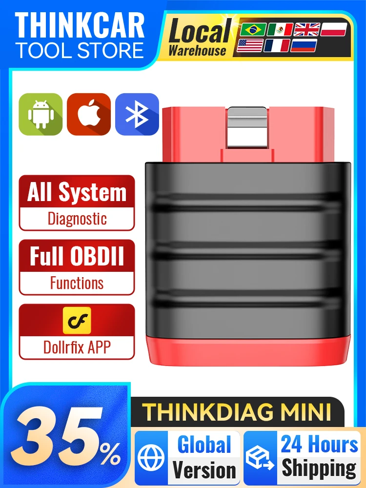 THINKCAR Thinkdiag Mini Bluetooth skaner obd2 narzędzie diagnostyczne pełny system skaner samochodowy sprawdź lampkę kontrolną silnika czytnik kodów błędów — zdjęcie 2