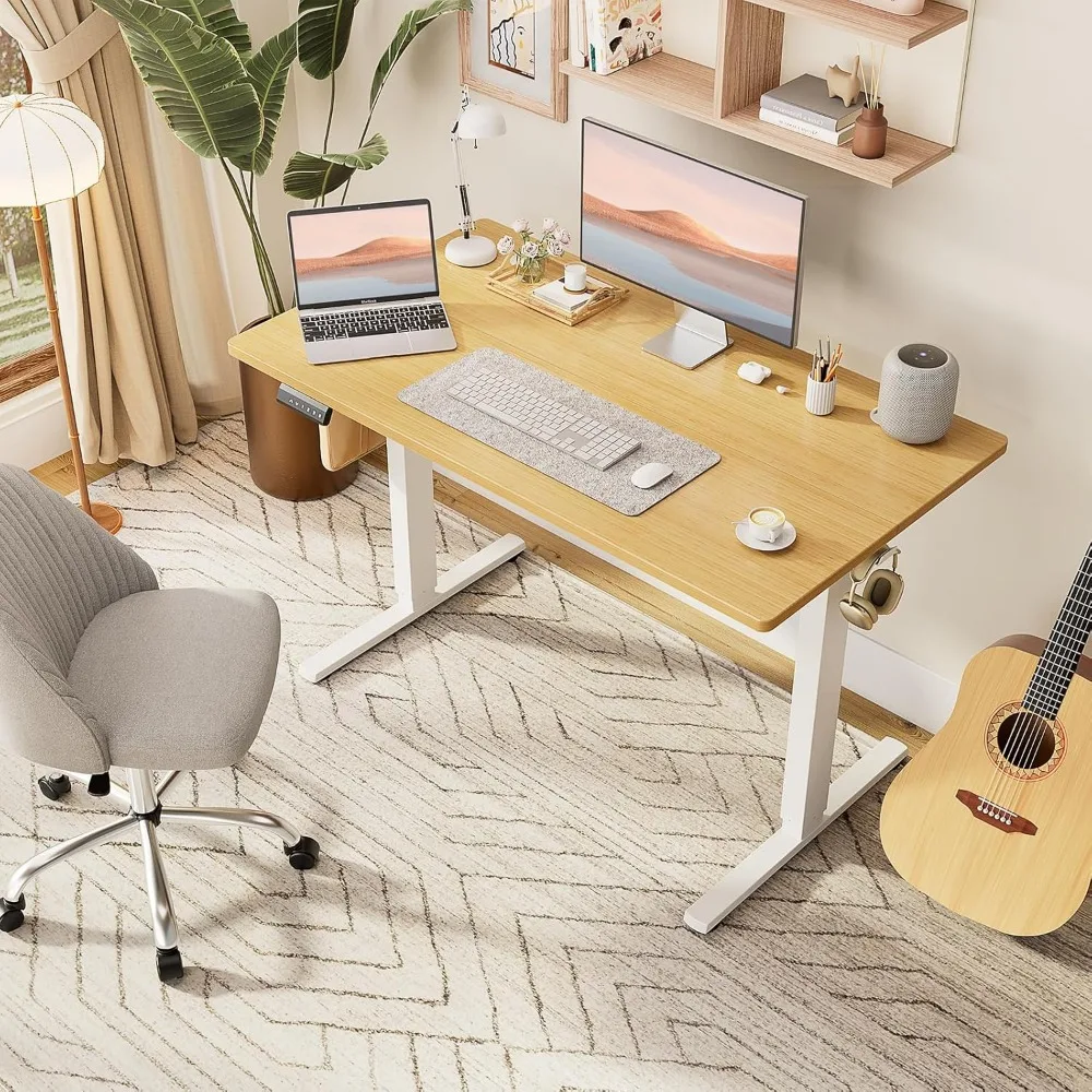 Electric Height-Adjustable 40 Inch Desk for Sit-Stand Computing with Ergonomic Motorized Lift