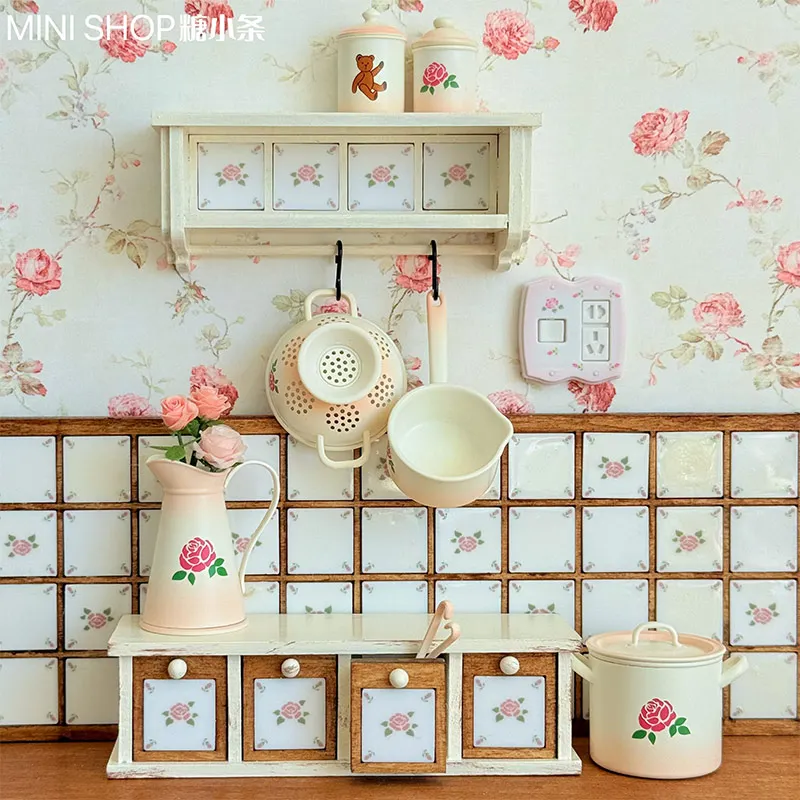 

1:6 Doll House Model Furniture Accessories Flower Brick Storage Rack Drawer Storage Cabinet Bjd Ob11 Blyth Soldier Lol Miniature