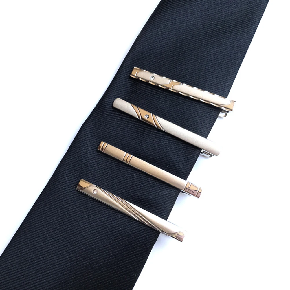 

3pcs Stainless Steel Tie Clips for Men Crystal Accessories Gentleman Formal Durable Lightweight Business Wedding