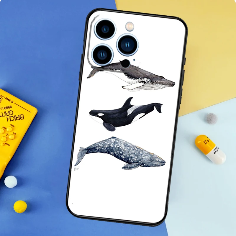 Чехол для телефона «Акула и Кит» для iPhone 17, 16, 14, 13, 12, 11, 15 Pro Max Plus 12, 13 mini 16e 17 Air Bumper Cover