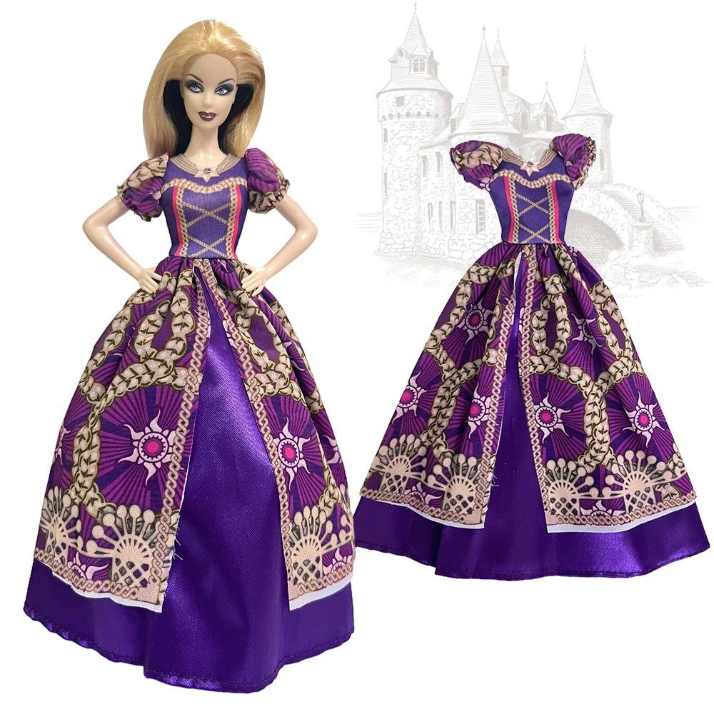 NK Official 1 Pcs Handmade Doll Dress For FR 1/6 Doll Clothes Fashion Doll  toys Princess noble Dress, Purple Magic dress