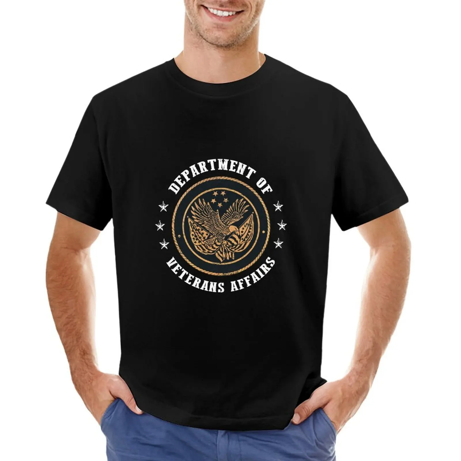 Department of Veterans Affairs - US Flag T-Shirt oversizeds Short sleeve tee summer top Men's clothing