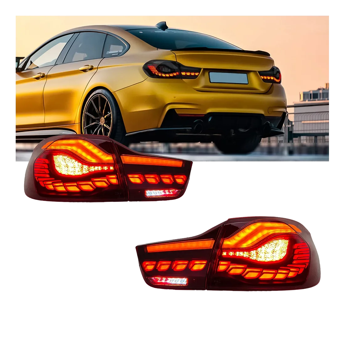 for Archaic Factory Lea Tail Lamp for BMW F32 F36 2014-2019 Full Led Taillight Plug and Play With Sequential Truning Signal