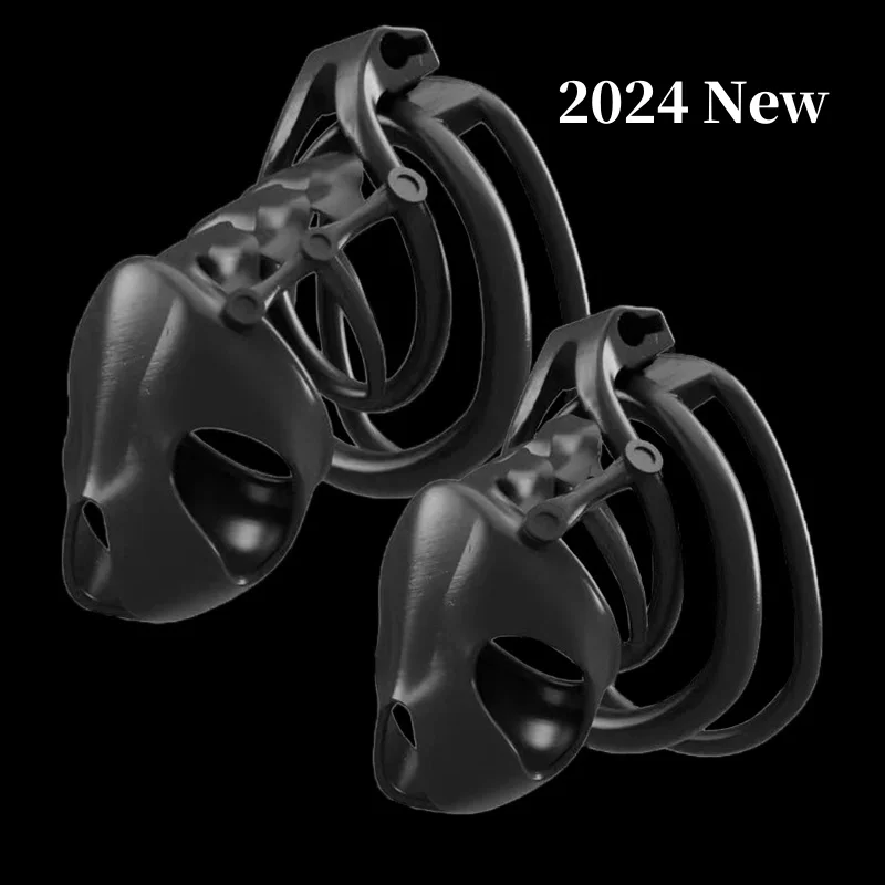 2024 New Double Stacked Ring Chastity Cage Male Cock Cage Penis Lock Anti-Cheating Restraints Abstinence Adult Erotic Products18