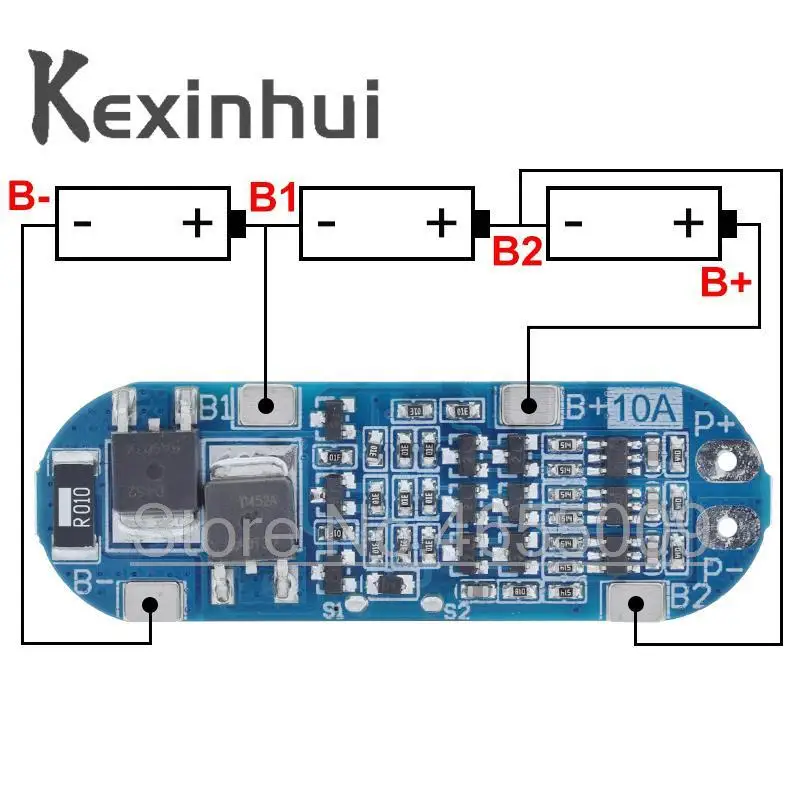 3S 10A 11.1V 12V 12.6V Lithium Battery Charger Protection Board Module for 18650 Li-ion Lipo Battery Cells BMS 3.7V