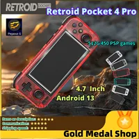 Retroid Pocket 4 Pro Handheld Game Console Touch Screen RAM 8GB  4.7 Inch  WiFi 6.0 Bluetooth 5.2 5000mAh Games Hobbies PSP PS2