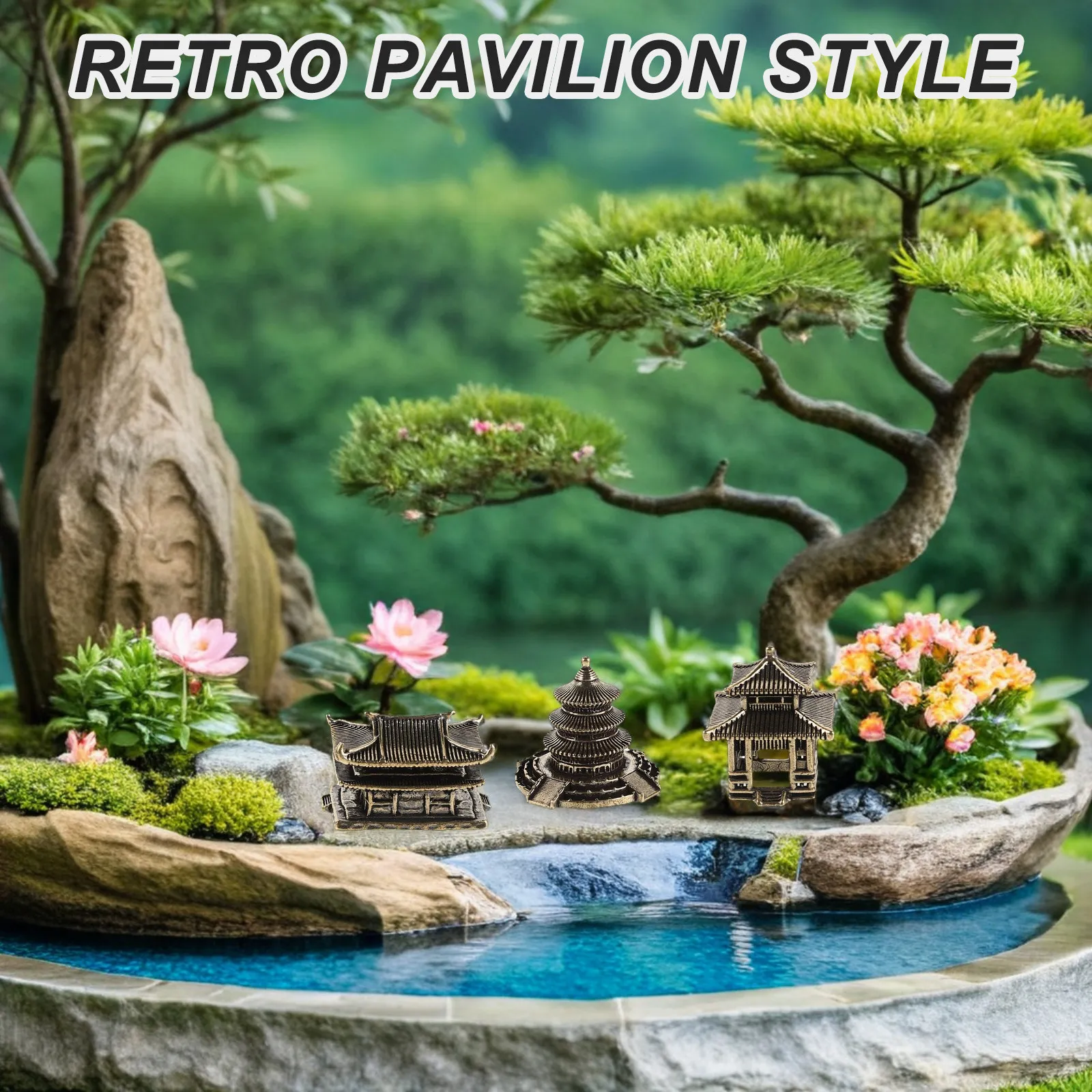 3 Buah Patung Pagoda Tembaga P - Japanese Garden Bonsai ulasan dan harga