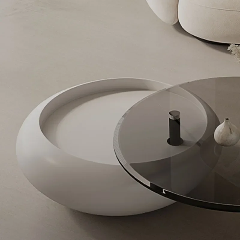 Minimalist Vanity Coffee Table Luxury Nordic Design Elegant Round Coffee Table Glass Mesa De Centro De Sala Home Furniture