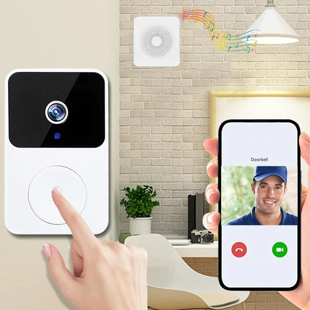 2.4 جيجا هرتز واي فاي لاسلكي جرس باب يتضمن شاشة عرض فيديو الأشعة تحت الحمراء للرؤية الليلية جرس الباب كاميرا اتجاهين الاتصال الداخلي البصرية الجرس نظام أمن الوطن