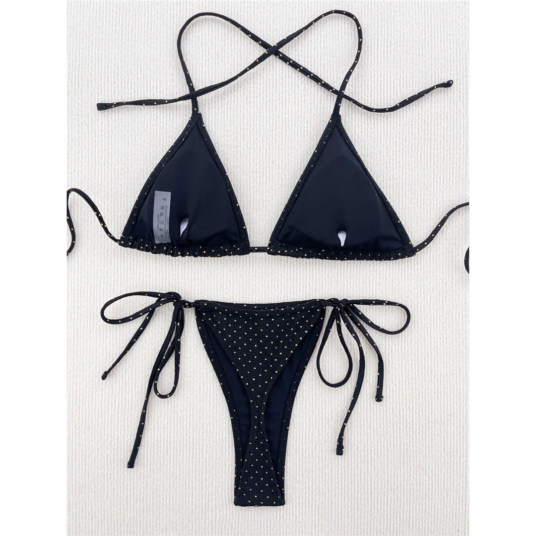 Bling-Strass-Bikini mit Wickel-Neckholder, Damen-Badeanzug, zweiteiliges Bikini-Set, Badebekleidung, Badeanzug, Schwimmkleidung V4639 – Detail 19