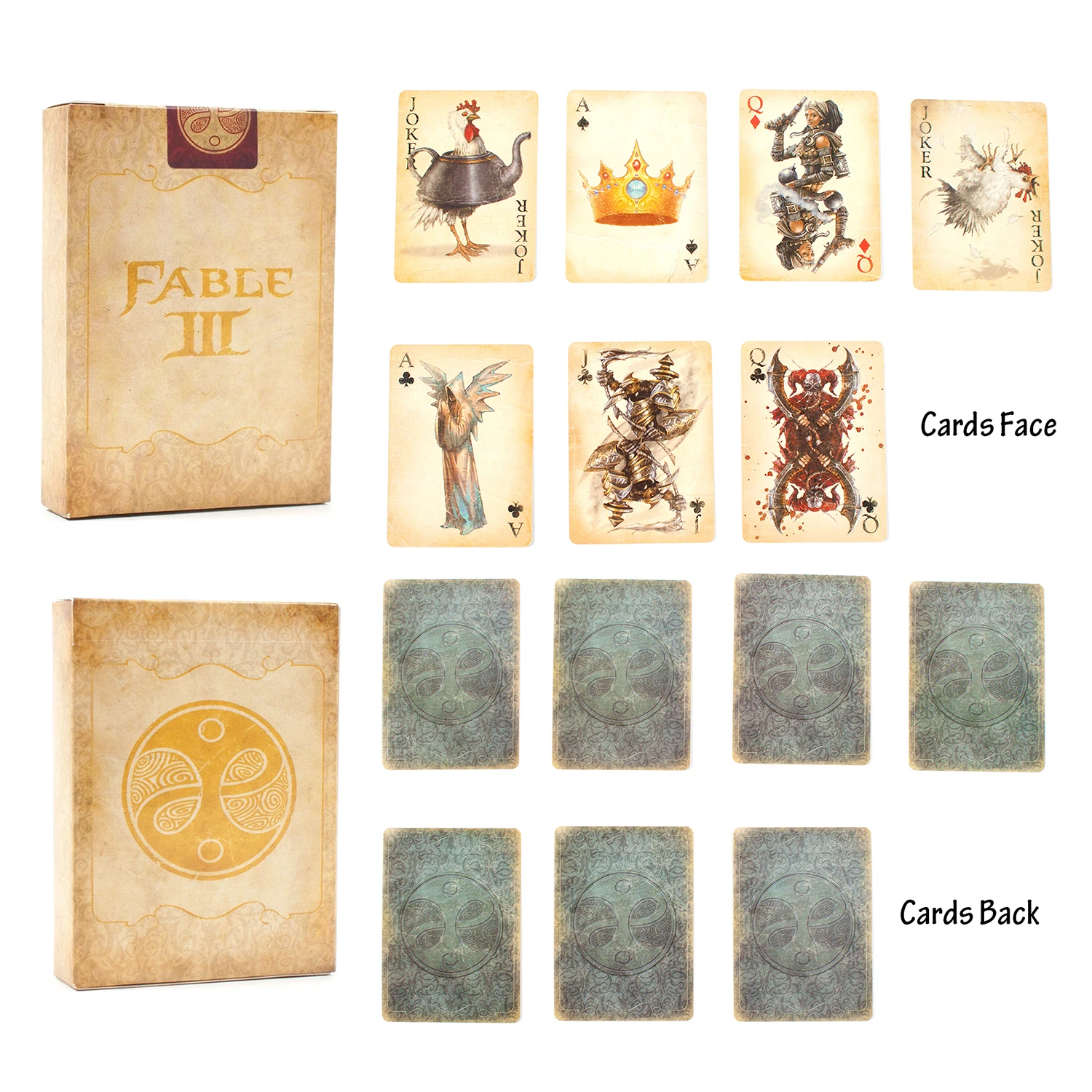 Vintage Playing Cards FABLE 3 Game Dirty Old Retro Poker Carta Playing Cards From Fable III Limited Collector's Edition Sets