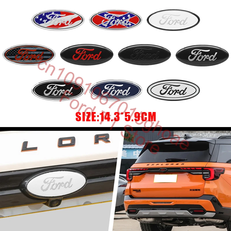 For Ford Focus mk2 mk3 Fiesta mk7 Ranger Mondeo mk4 S-MAX Kuga Car Front Grille Emblem Rear trunk Logo Badge Sticker Accessories