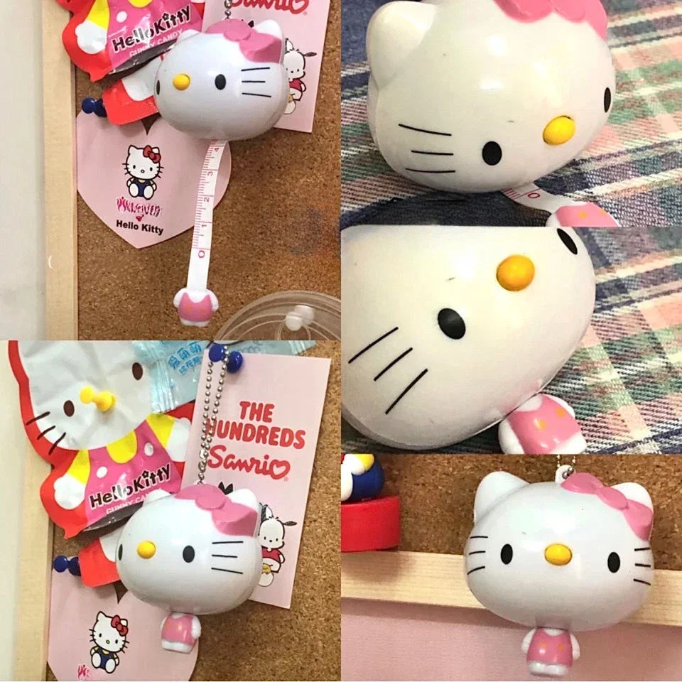 Olá kitty sanrio anime fita métrica kawaii estudante menina coração mini medição busto cintura quadris régua telescópica de medição macia