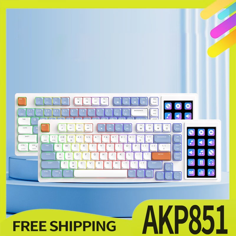 

Ajazz AKP815 81 Keys Wired Mechanical Keyboard RGB Backlit Gaming Keyboard LCD Color Screen Ergonomic For Game Laptop PC Desktop