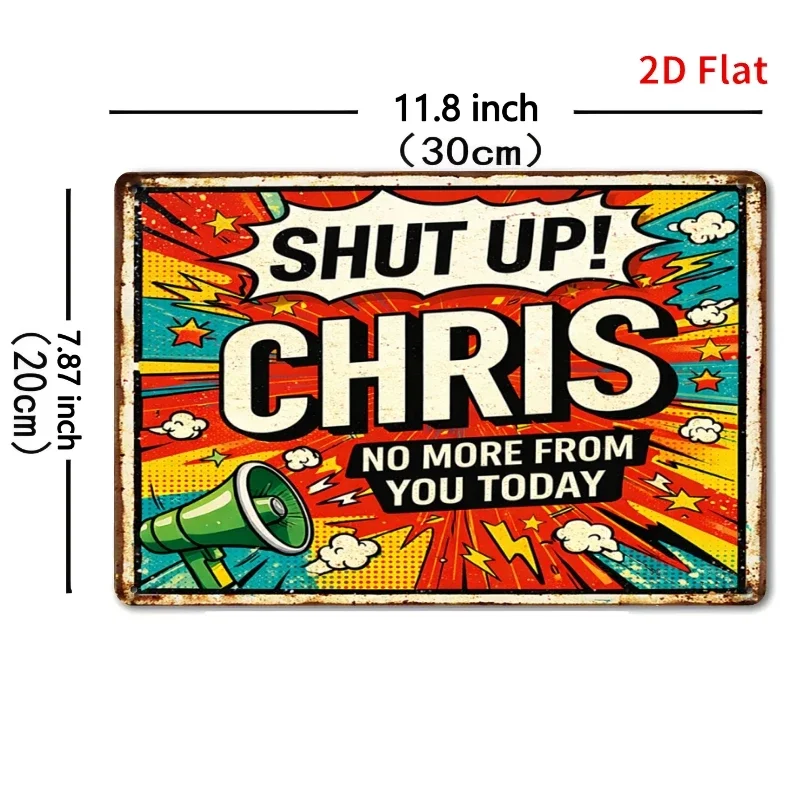 CIFBUY Funny Chris Aluminum Wall Art Waterproof Wear Resistant Round for Man Cave Office Garage Bar Home Decor Gift