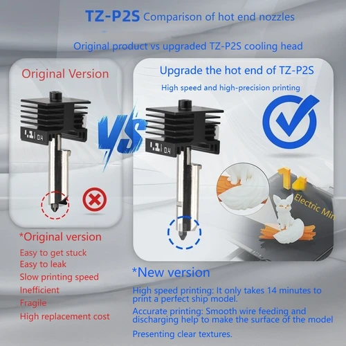 Imagen 2 del producto Boquilla de Alto Flujo P2S para Bambu Lab H2s H2d, 0.4/0.6/0.8MM, Intercambio Rápido, Compatible con A1, Boquillas de Acero Endurecido Extraíbles