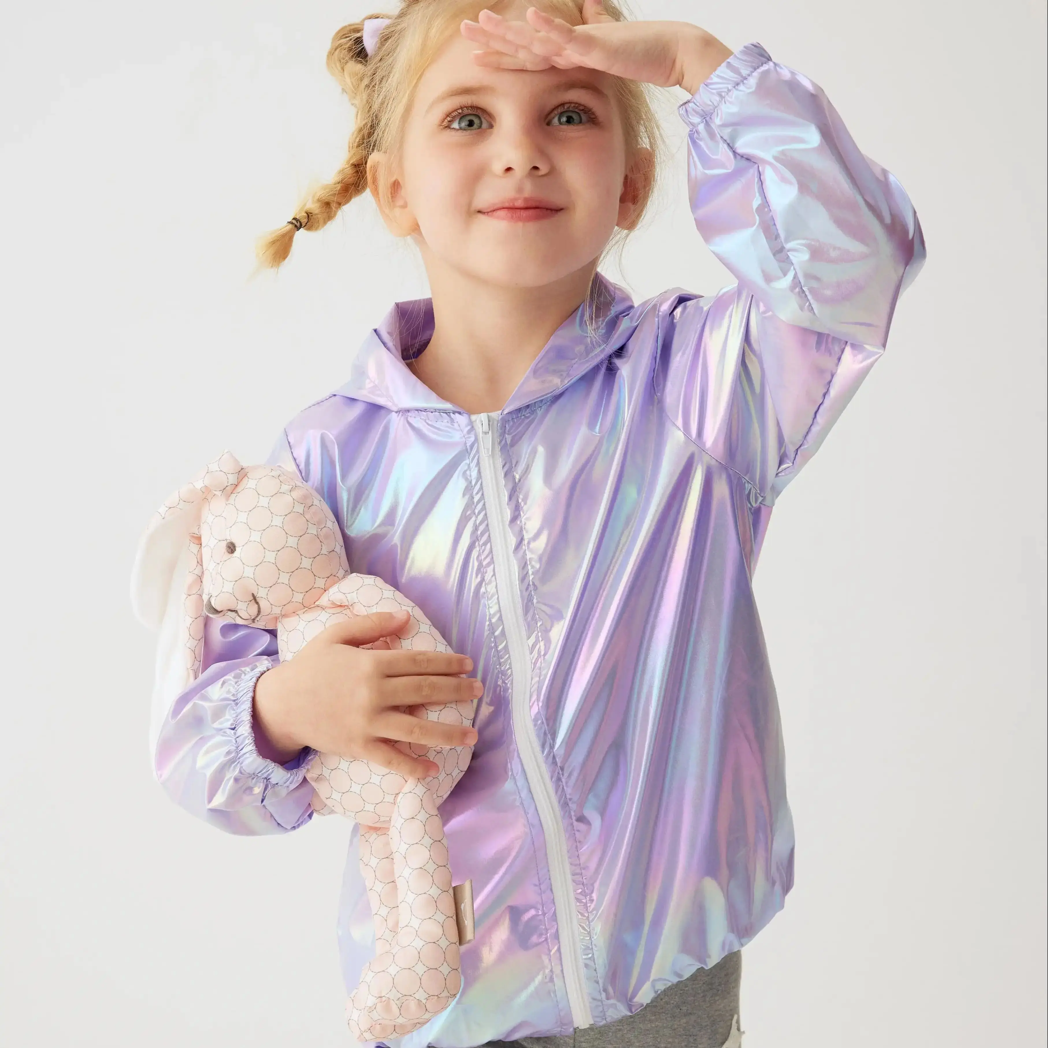 Boys and Girls' Coat 2024 Spring and Autumn Colorful Thin Fantasy Top Bright Face Sun Protection Clothing