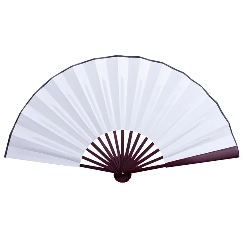 10/13 Zoll Faltfächer Hand Seidentuch DIY Chinesischer Faltfächer Holz Bambus Antike Faltenfächer DIY Kalligraphie Malerei Dekor