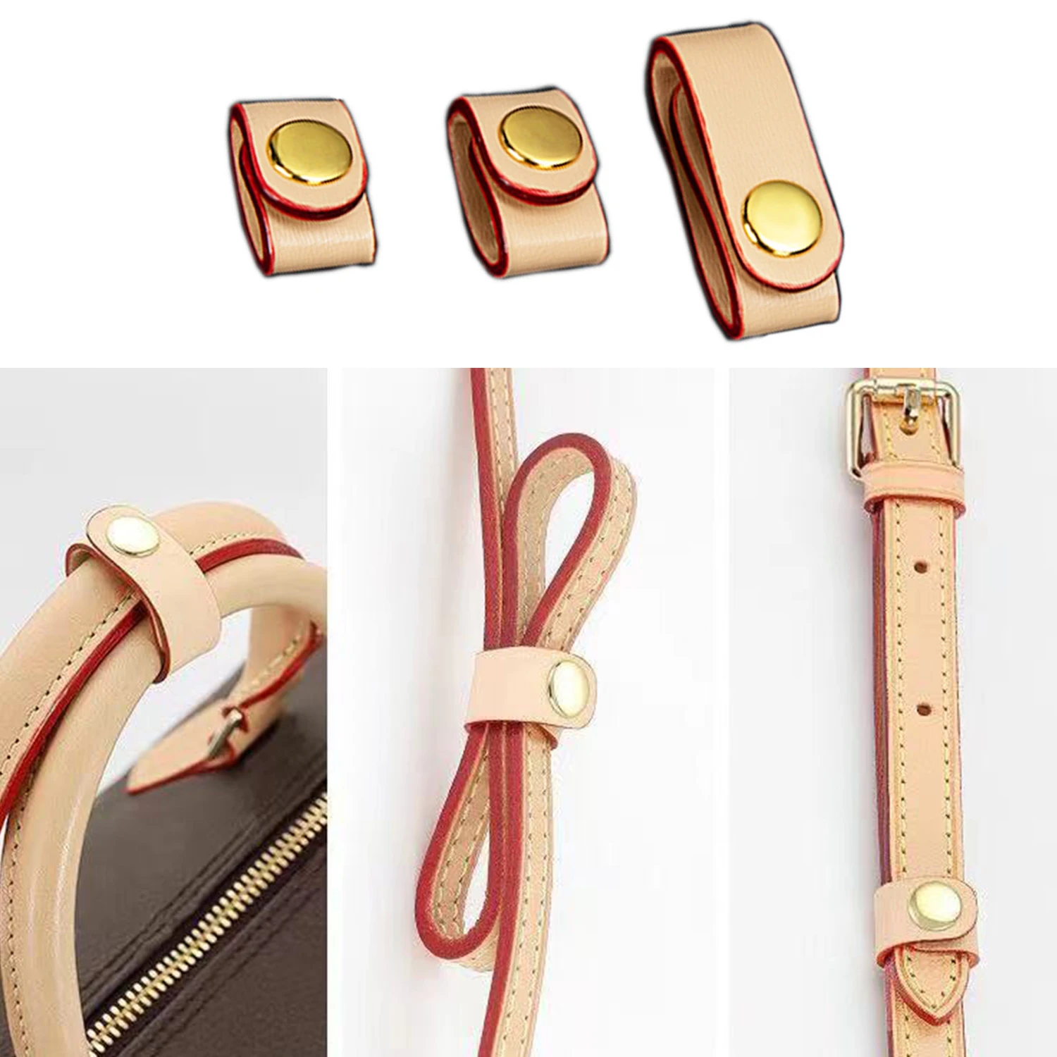 1Pc PU Leather Handles Fixed Buckle Bag Strap Adjustment Hook Shorten Fixed Buckle Shoulder Strap Fixing Clip Bags Accessories