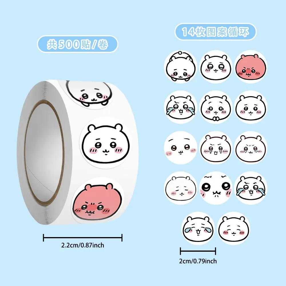 Nuevas pegatinas de K-POP Chiikawa Kii, rollo de pegatinas, decoración de fiestas de dibujos animados, pegatinas para sellar postres, regalos de cumpleaños 2026