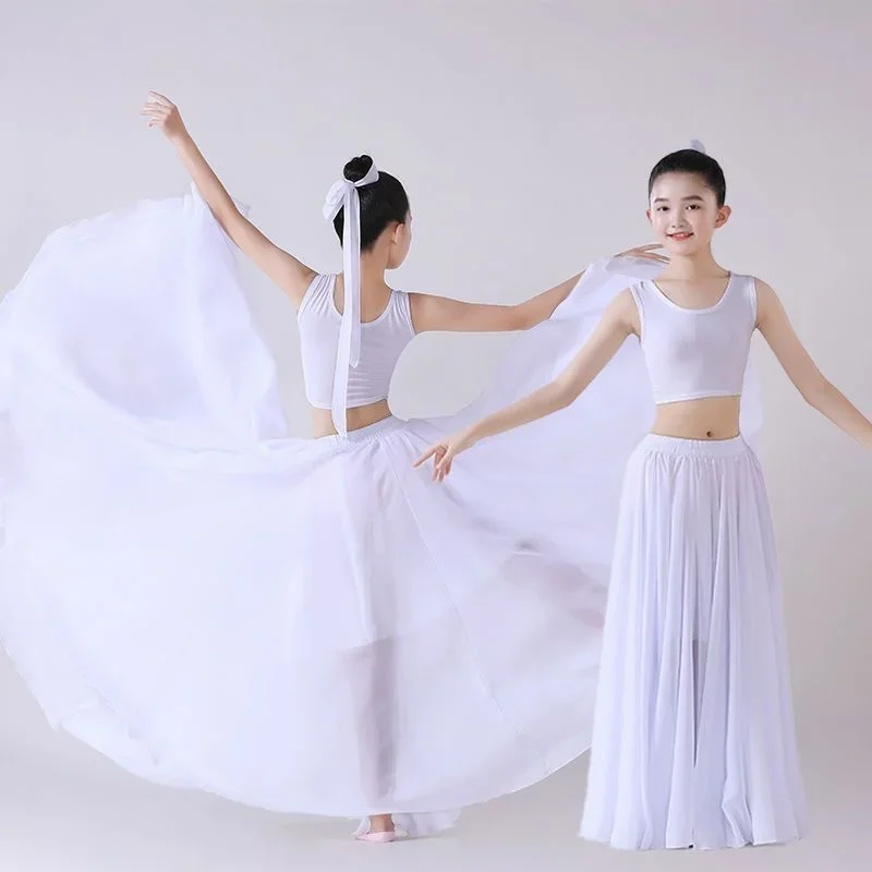 Kinderdans Grote Swing Rok Performance Rok Meerhoek Meisje Dansrok Chinese Dans Klassieke Danspraktijk