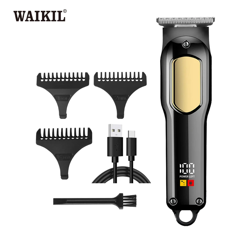 WAIKIL hair specific men's electric hair clipper oil head electric push shear carving machine USB rechargeable hair styling tool