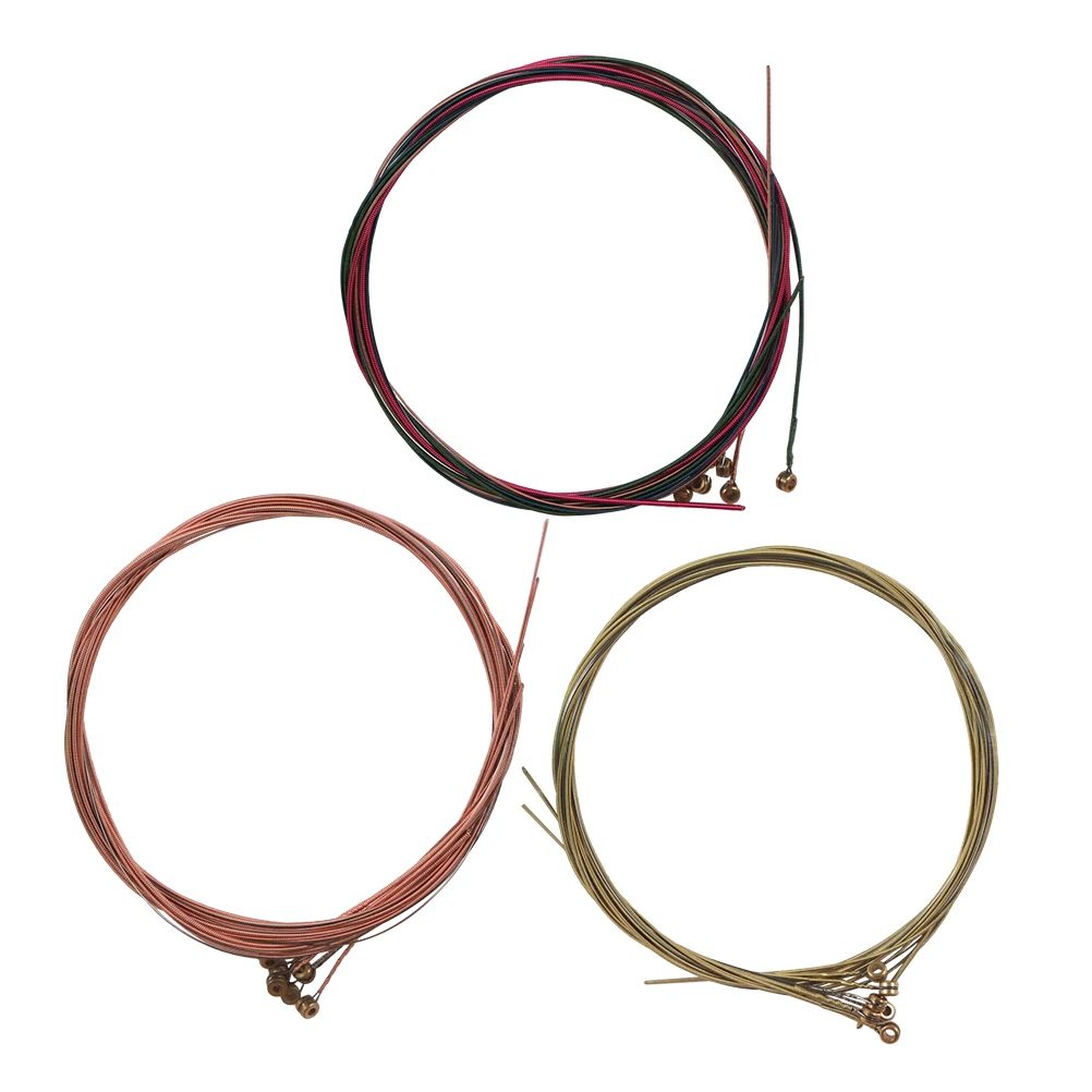 

Bright Colored 3pcs Acoustic Guitar Steel String Brass Wire Guitar Parts Accessories Music