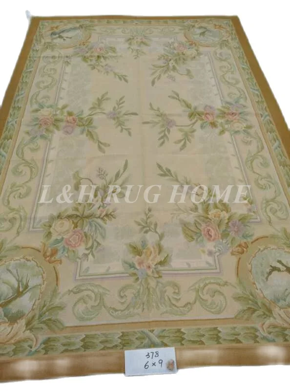 

Free Shipping 6'X9' French Aubusson Rug, 100% hand woven New Zealand woolen rug