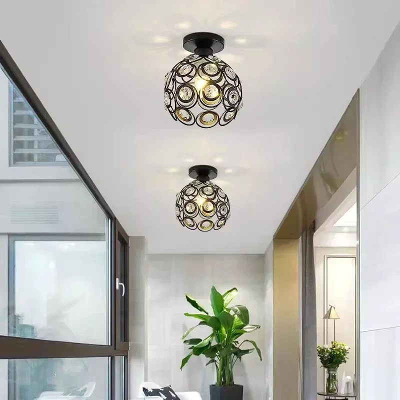 Corridor Balcony Led Crystal Aisle Lamp Ceiling Light Nordic Style Personality Creative Small Chandelier Entrance Lamps