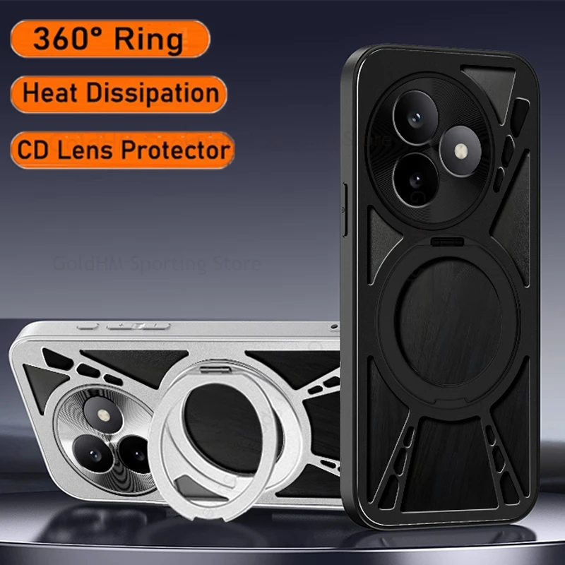 

Heavy Duty Heat Dissipation Cooling Phone Case For Redmi K80 Ultra K60 K70 Pro Magnetic Ring Stand Cover For Mi 15S Pro 14 Ultra
