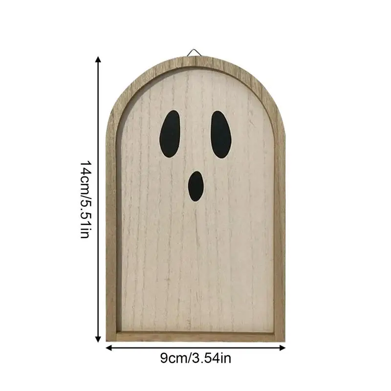 Letrero de madera para puerta delantera, cartel de madera para Halloween, decoración escalofriante para patio al aire libre